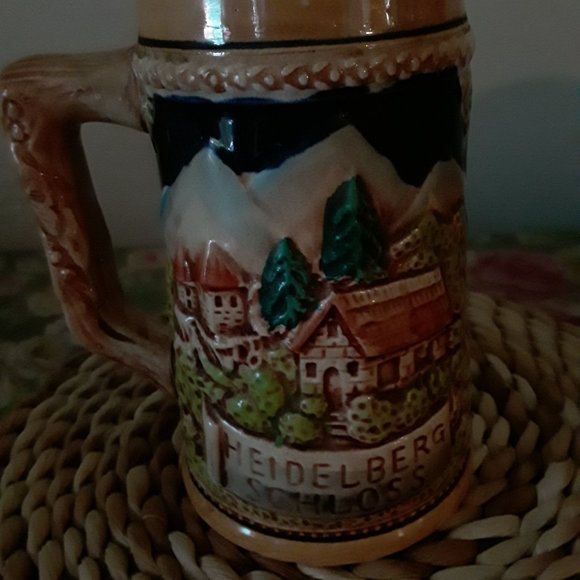 Vintage Ceramic Beer Stein Depicting German Scenes - Picture 3 of 8